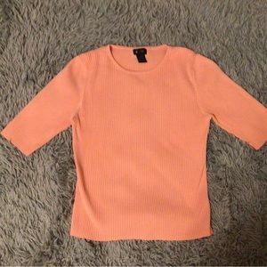 Peachy Pink Ribbed Sweater Shirt Top sz L.   J